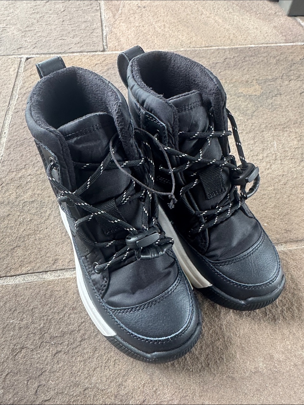 Sorel Kids Black Winter Lace-Up Boots